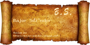 Bajor Sándor névjegykártya