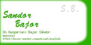 sandor bajor business card